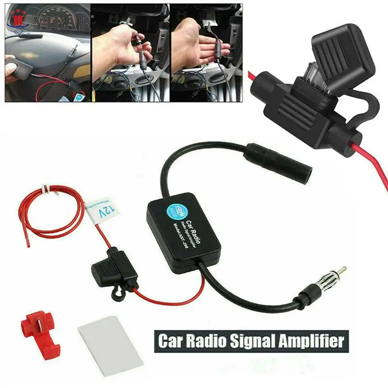 

Universal Practical FM Signal Amplifier Anti-interference Car Antenna Radio Universal FM Booster Amp Automobile Parts