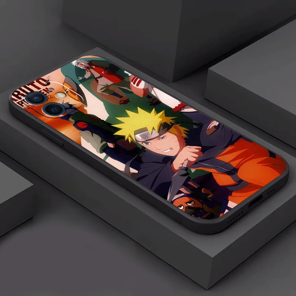 

Japan NARUTO Anime Phone Case For Funda iPhone 11 12 13 Pro Max 12 13 Mini X XR XS Max 5s 6 7 8 Plus Liquid Silicon Carcasa