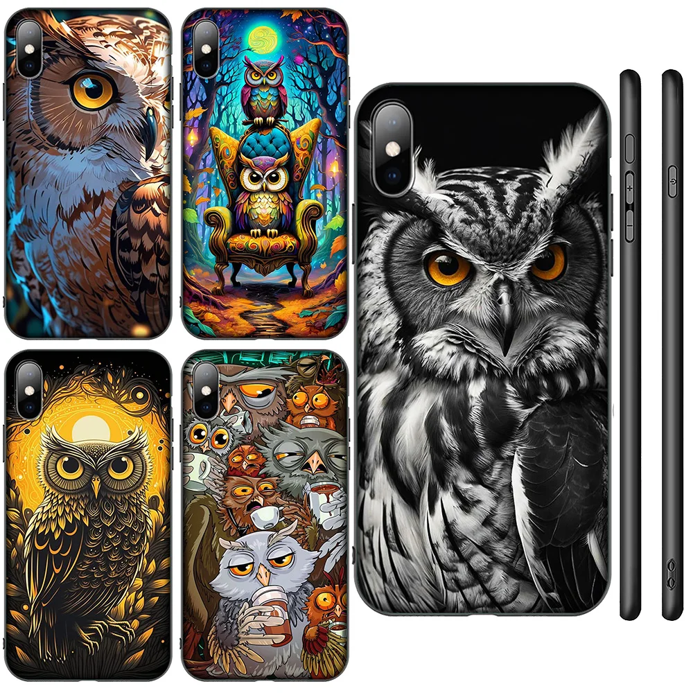 Мягкий чехол HA35 с рисунком совы для Samsung Galaxy A15 S10E S9 S8 S7 Note 20 10 9 8 Plus Lite
