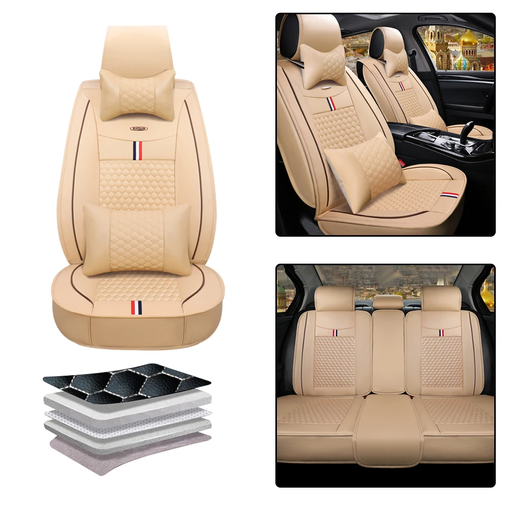 

Car Seat Covers For Toyota ECHO Prius v RAV4 Prime Sequoia Tundra Venza Yaris Full Set Leather Auto Cushion Car Accessories