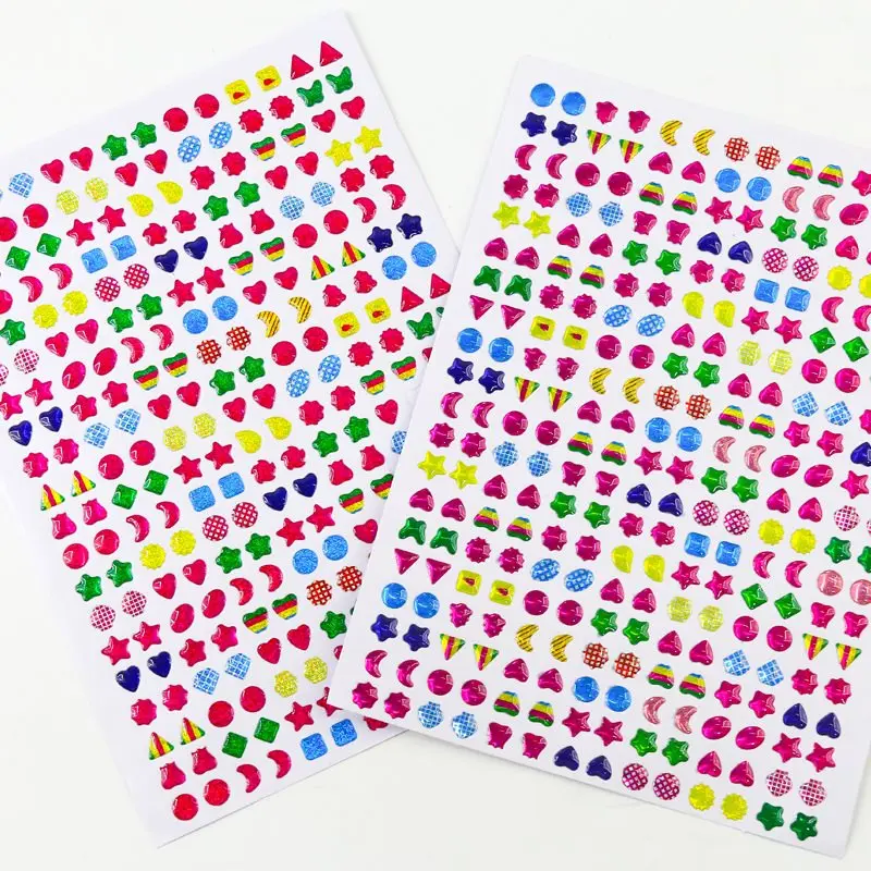 

Kawaii Reward Princess Makeup Puzzle Education Toys Gifts Kids 3D Sticky Glitter Crystal Earrings Gems Girls Nail Ear Stickers