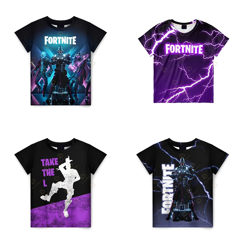 

Fortnite 3d Children's Short-sleeved T-shirt Battle Royale Cartoon Printing Baby Boy and Girl Summer Shirt Clothes Casual Tshirt