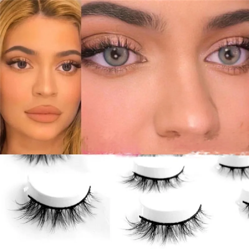 

New 10mm Lashes Natural False Eyelashes Fake Lashes Wispy Long Make Up Faux 3D Mink Lashes Eyelash Extensions Mink Eyelashes