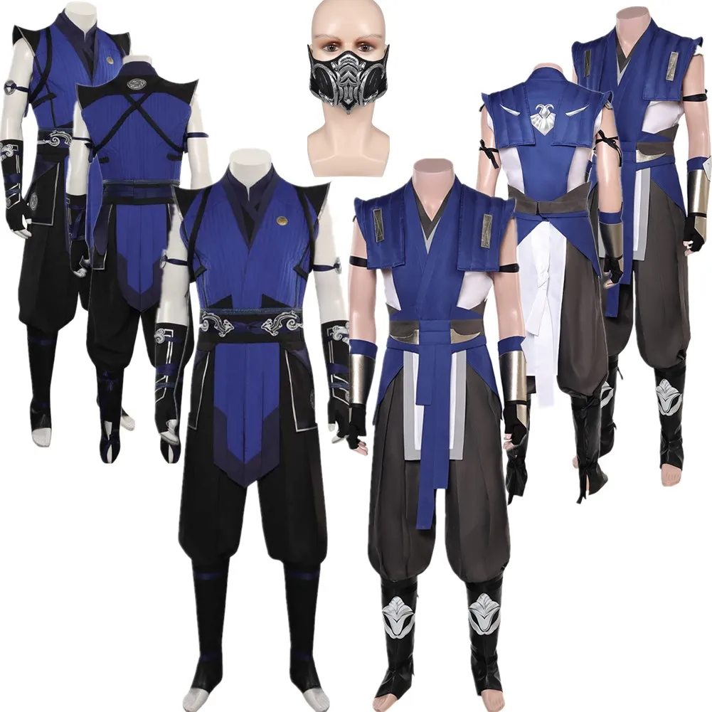 Костюм для косплея костюм Хэллоуин Mortal Cos Kombat Sub Zero взрослых мужчин Фэнтезийный