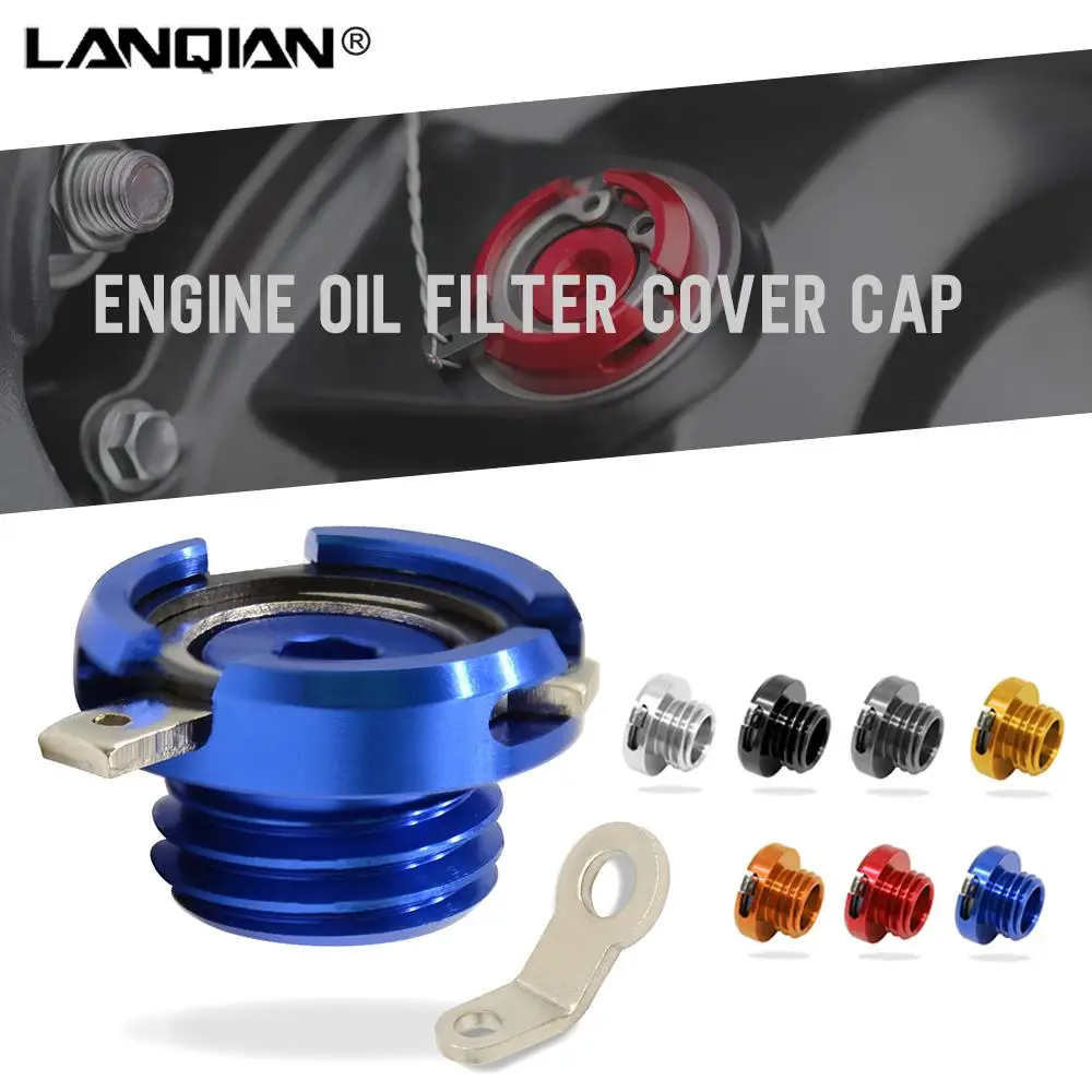 

Motorcycle Engine Oil Filter Cover Aluminum Oil Plug Cap Bolt For TONA 675 675R 2006 2011 2012 2013 2014 2015 2016 2017 2018