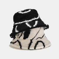 bucket hat fluffy women autumn winter warm holiday outdoor accessory for young lady