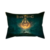 4545cm hot game elden ring printed pillow case old man ring armored samurai style square pillowcases home decor cushion cover
