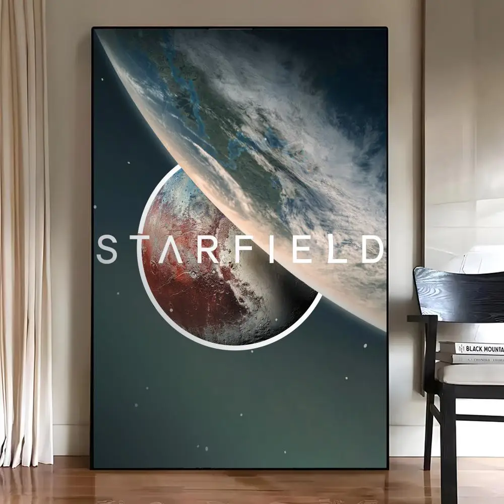 Фото Постеры с изображением космонавта S-starfield, акварельные настенные картины, декор для комнаты, самоклеящиеся постеры, водонепроницаемая бумага для творчества №3