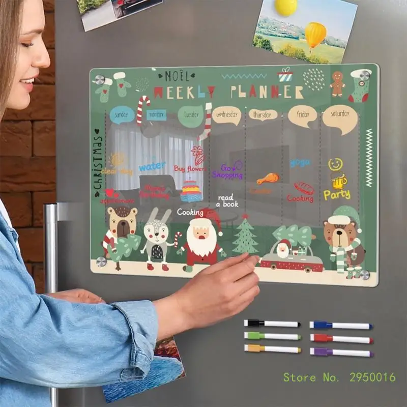 Магнитный календарь доска для холодильника Еженедельный планировщик кухни