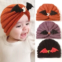 3pcs/Lot Halloween Kids Cute Pullover Hat Baby Winter Warm Knitted Hat Pumpkin Bat Dress Up Baby Hat For 0 To 3 Years Old