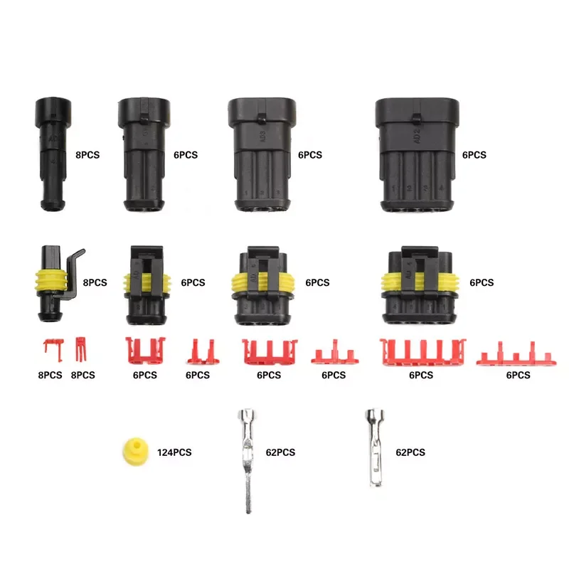 

HID Waterproof Connectors 1/2/3/4 Pin 26 Sets Electrical Car Wire Automotive Connector Plug Truck Harness Auto Car Marine