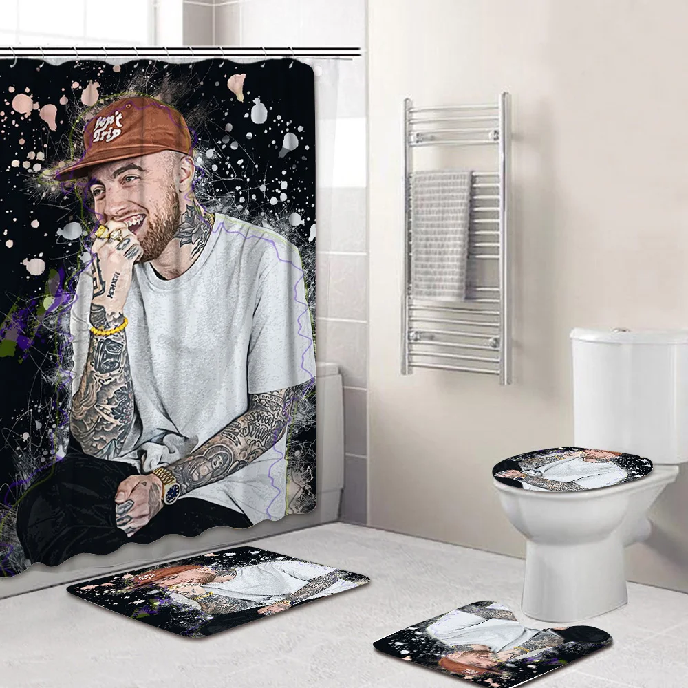 Комплект душевой занавески Mac Miller Нескользящие коврики коврик для ванной крышка