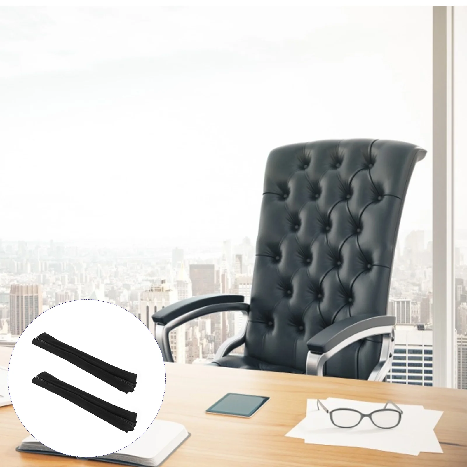 

1 Pair of Chair Slipcovers Armrest Protective Covers Elbow Pillow (Black)