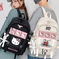 kawaii sanrio hello kitty backpack anime cartoon large capacity student schoolbag outdoor laptop bag couple backpack girl gift
