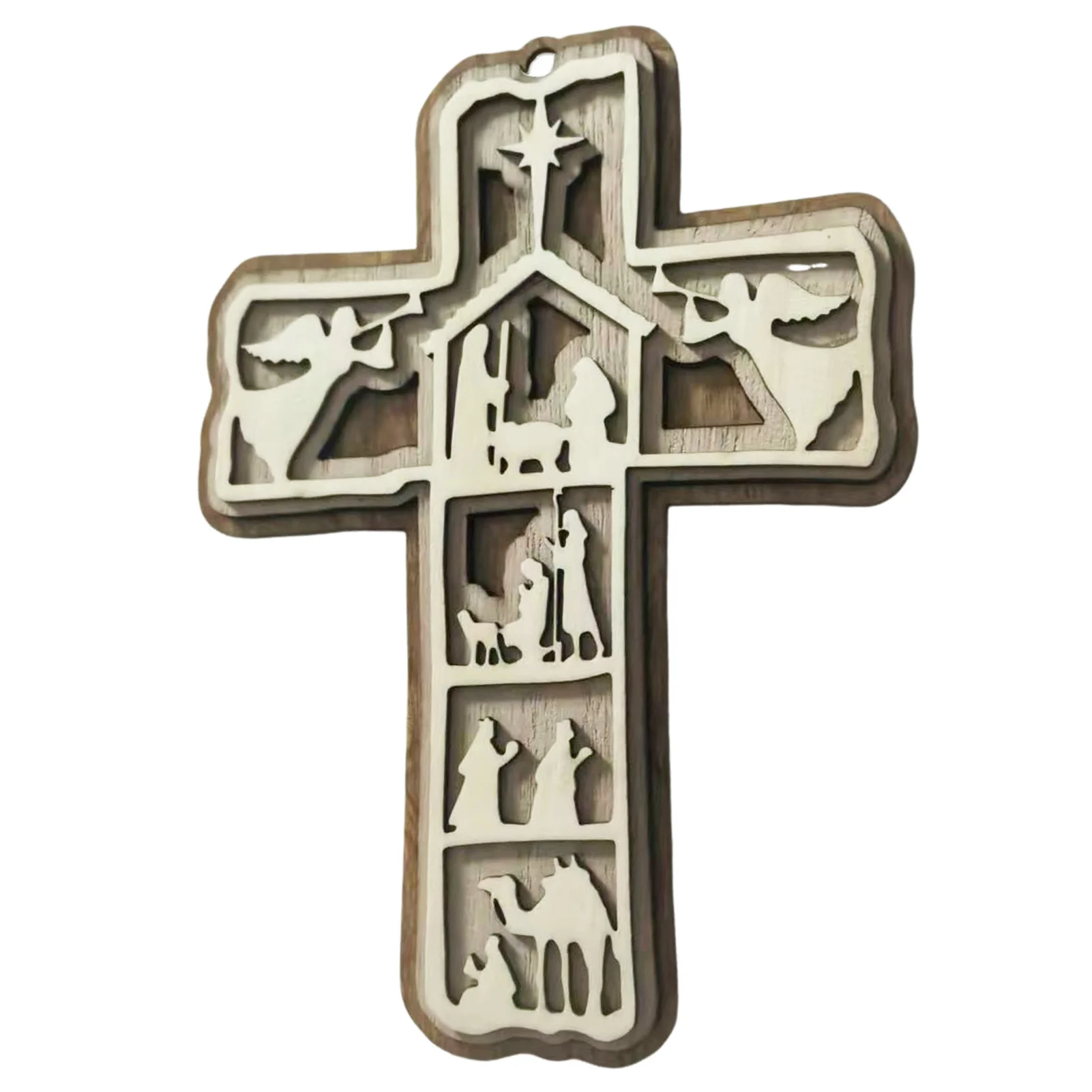 Рождественский крест рождественские украшения ретро христианские подвесные