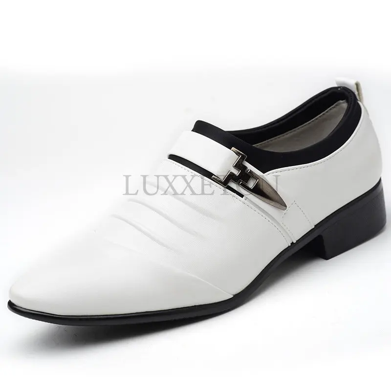 

New Men's Business Breathable Leather White Shoes Zapatos De Vestir Para Hombre Luxury Shoes Men Designers Wedding Shoes for Men