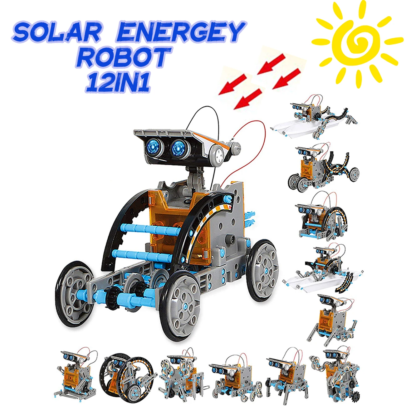 

Solar Toy Technological Gadgets 12In1 Assembly Robot Kits Diy High-Tech Science Toy Development Stem Educational Sets for Kids