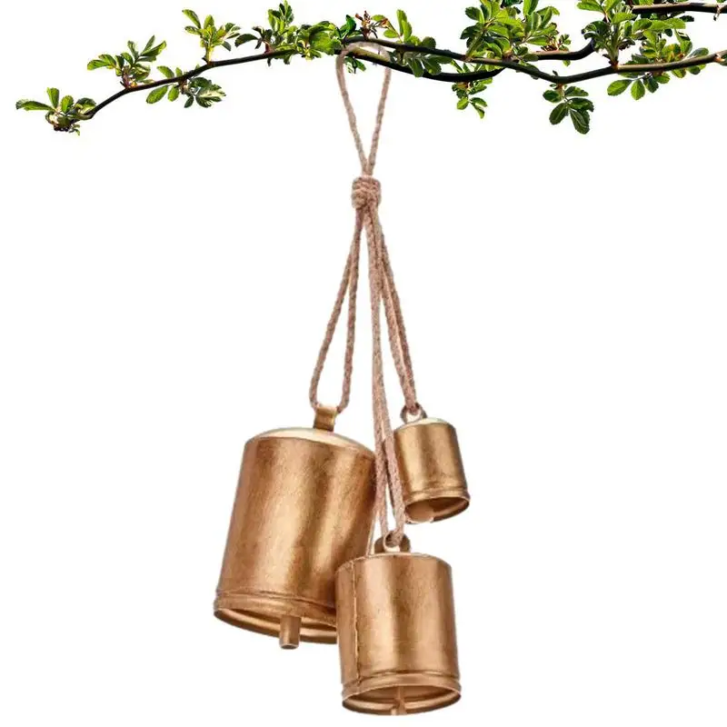 

Vintage Brass Hanging Bells Antique Bells Ornaments For Garden Wedding Home Cafe For Wreath Trees Sleigh Doors Christmas Gift