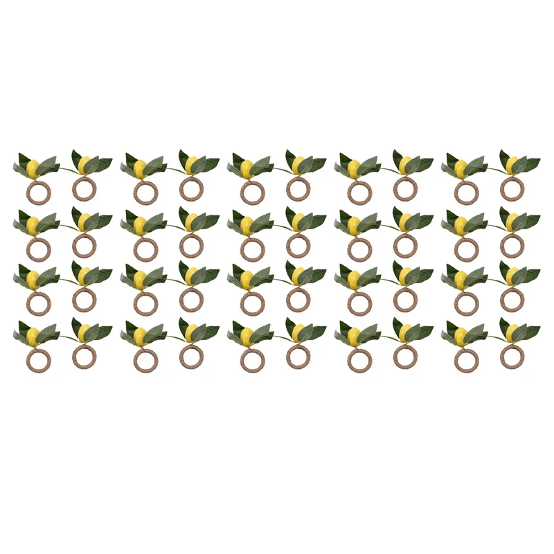 

40Pcs Simulation Lemon Plant Napkin Ring Fruit Meal Buckle Hotel Model Room Napkin Ring