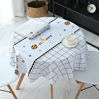 table cloth round diameter 120cm plaid pvc waterproof table cover for dining coffee heat resistant oilproof tablecloth simple