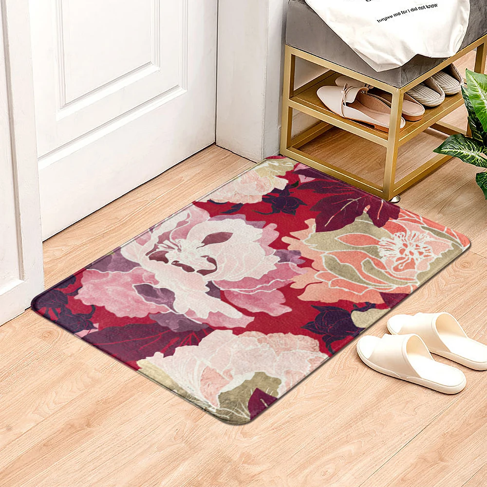 Красивые цветы входная дверь напольный коврик дверной нескользящий для ног