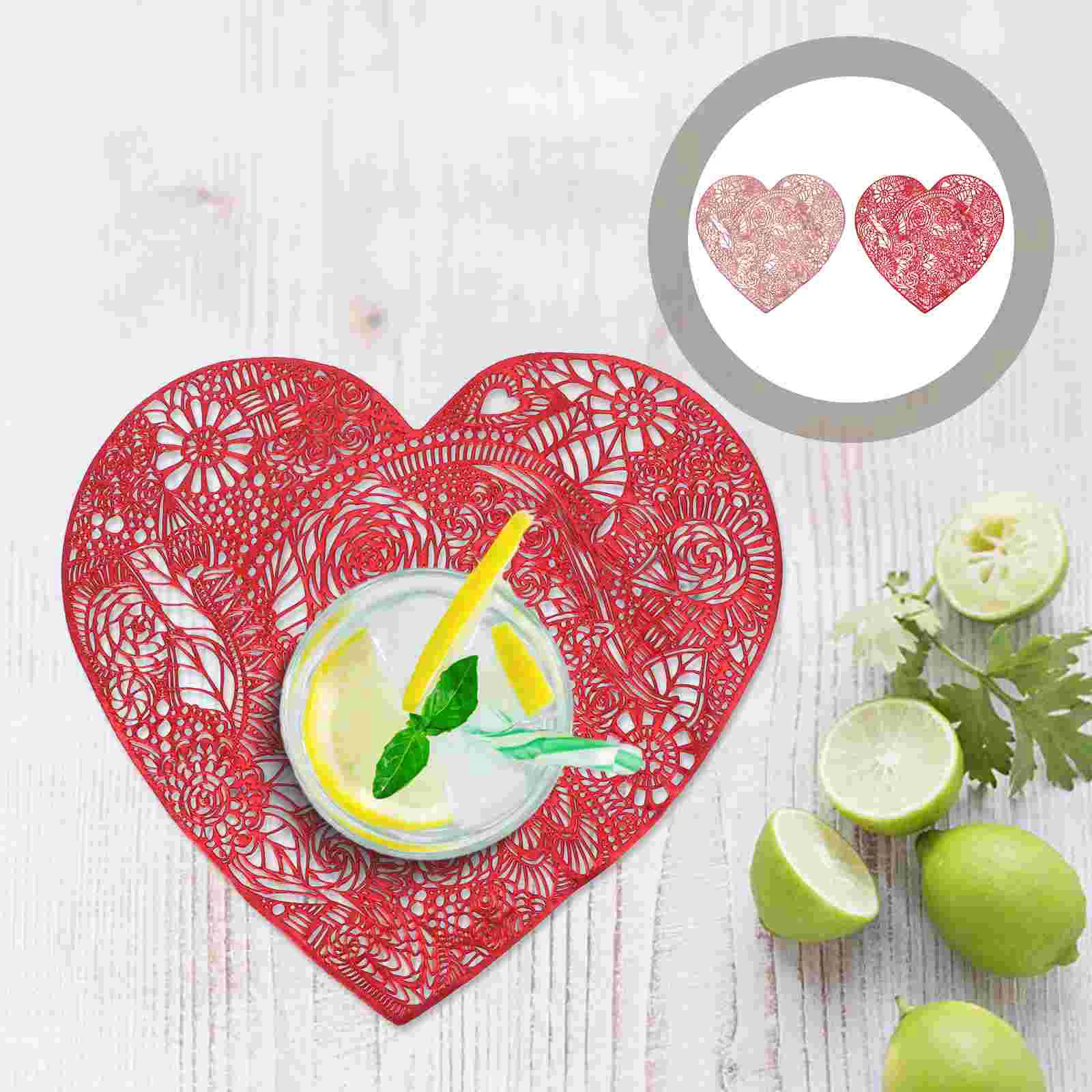 

Table Heart Placemat Mat Placemats Coaster Dining Dish Cup Wedding Housewarming Pad Place Love Mothers Gifts Day Mats Trivet