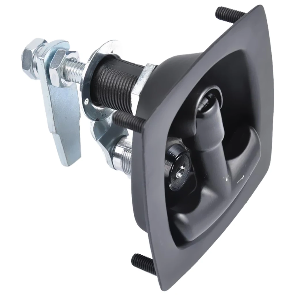 Черный встраиваемый складной Т-образный замок/ручка (коробка для инструментов