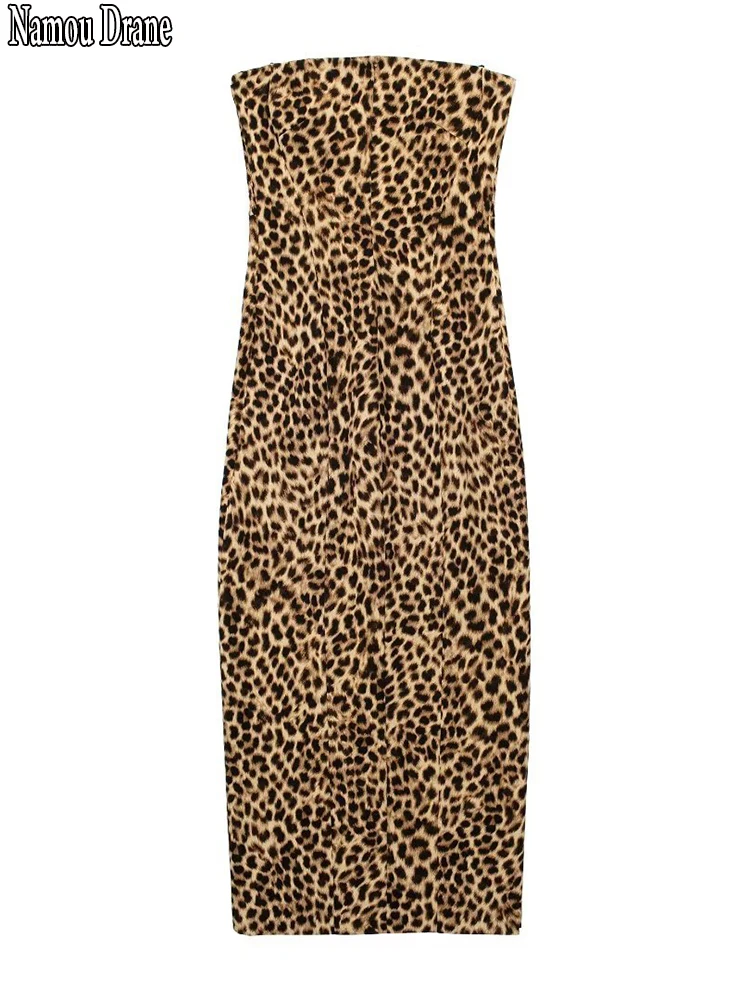 

Женское платье без бретелек Namou Drane, разноцветное повседневное скромное платье без рукавов и бретелек с животным принтом, лето 2023