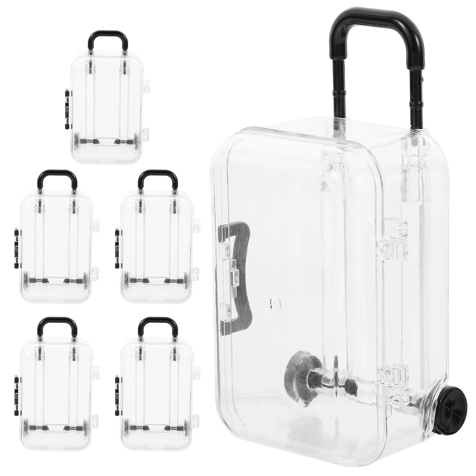 6 шт. пластиковый мини-чемодан крошечный дорожный шкатулка для конфет украшения