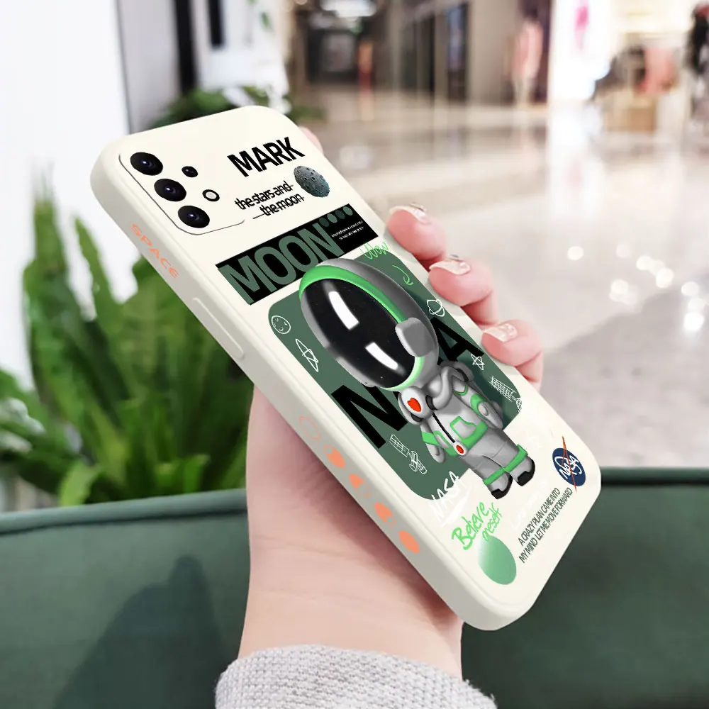 Voyage Astronaut Case For Samsung Galaxy A91 A73 A72 A71 A53 A52 A51 A42 A33 A32 A31 A23 A22 A21S A13 A12 A03S A02S 4G 5G Cover