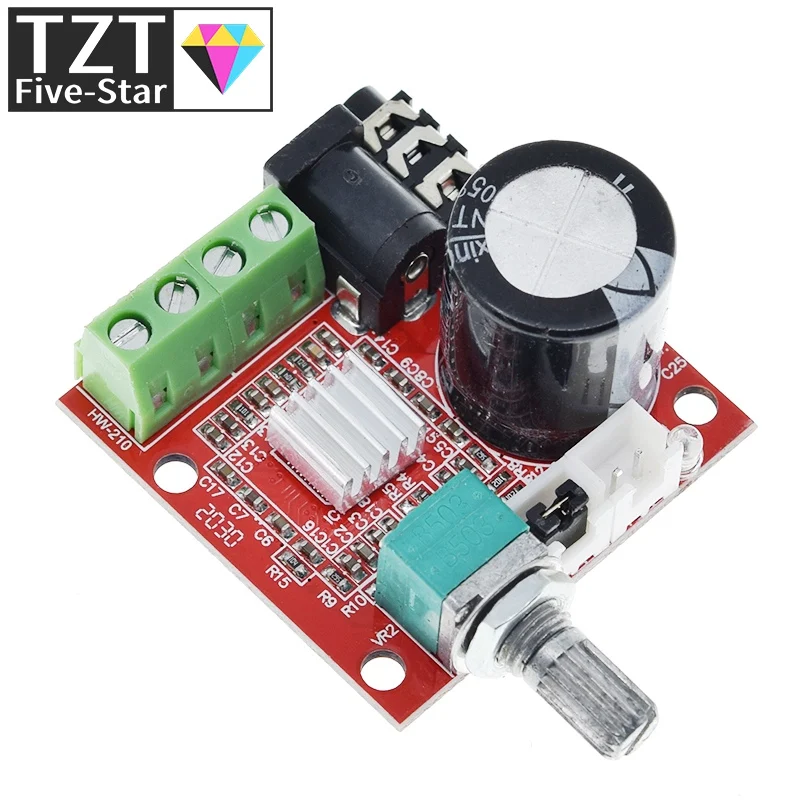 TZT 12 В Mini Hi-Fi PAM8610 аудио стерео усилитель плата 2X10 Вт двухканальный класс D самая