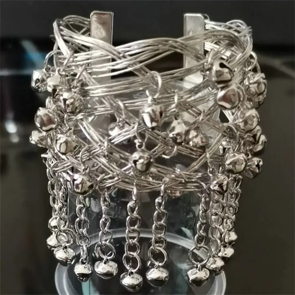 

Round-Shape Bangle Jewelry Arm Decor Upper Arm Bracelet Bells Tassel Pendants Arm Chain Geometric Pattern Bracelets