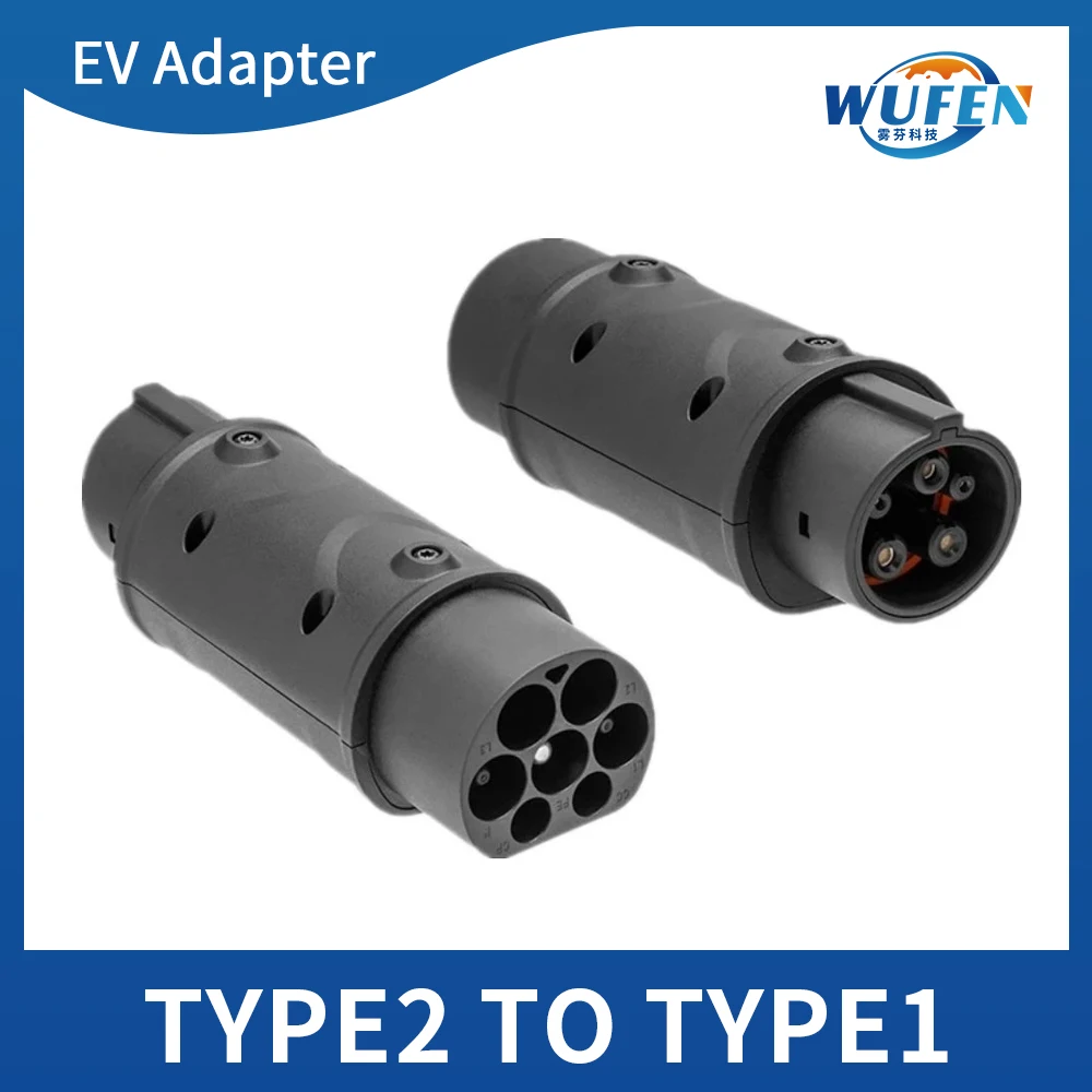 

16A 32A 3.5KW EV Charger Adaptor For Electric Vehicle Connector Type 2 to Type 1 SAE J1772 7.2KW conventor