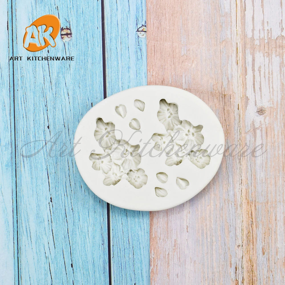 

Форма для выпечки шоколадных печенья с цветочным рисунком, 3D-форма для торта, многоразовые инструменты ручной работы