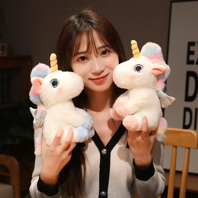 

Мультяшная сидячая плюшевая игрушка единорог, мягкая кукла, детская Удобная кукла, полипропиленовая хлопковая заполняющая подушка для дивана, для дома