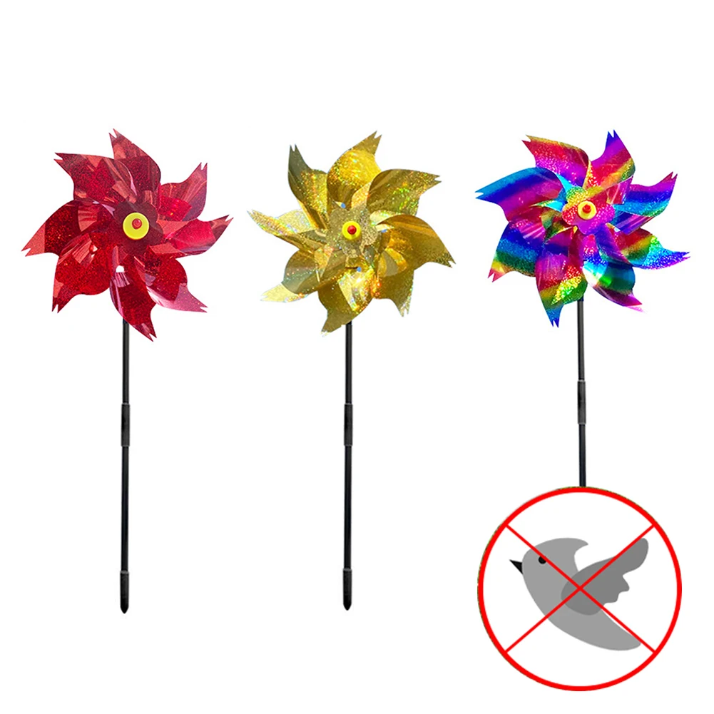 

Отпугиватель птиц, ветряная мельница, Спиннер «сделай сам», отпугиватель птиц, сверкающие колышки для наружного сада, газона, двора, украшен...