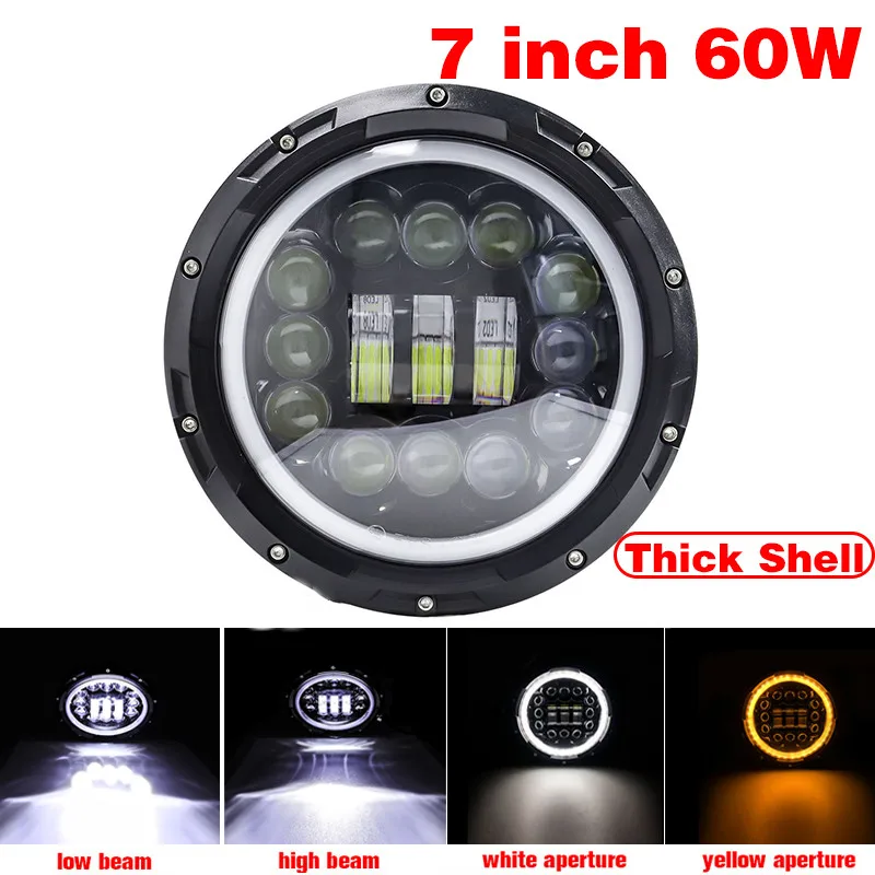 

Фара светодиодная для автомобиля и мотоцикла, 12-80 В, 60 Вт, H4, 7 дюймов