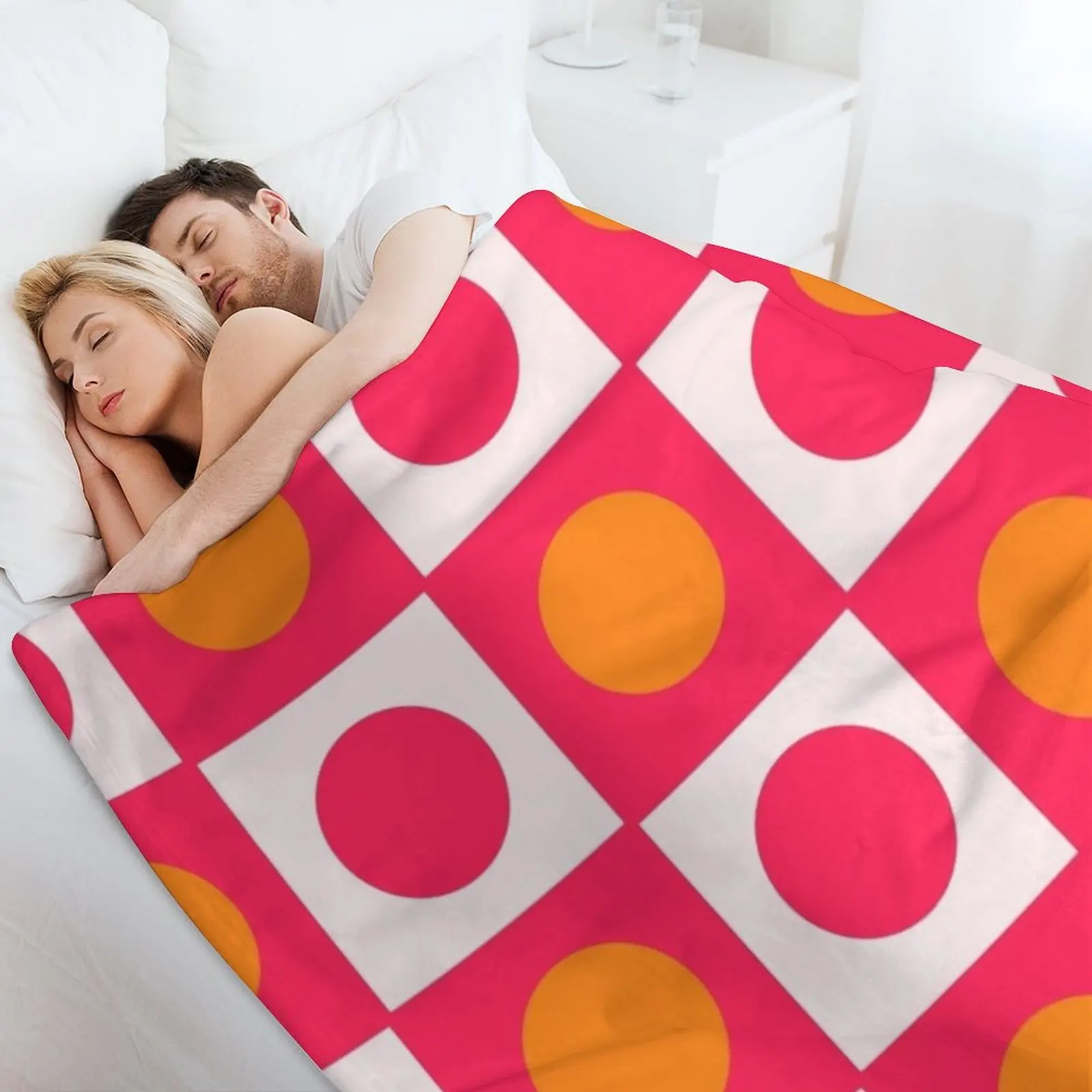 Ярко-розовое и оранжевое клетчатое одеяло одеяла для диванов милые мягкие
