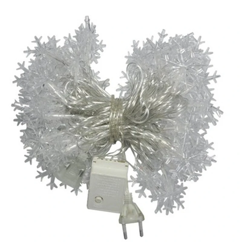 

Led Snowflake Light String Garden Layout Light String Christmas Day Ins Decorative Lights 10 Meters 100 Lights US Plug