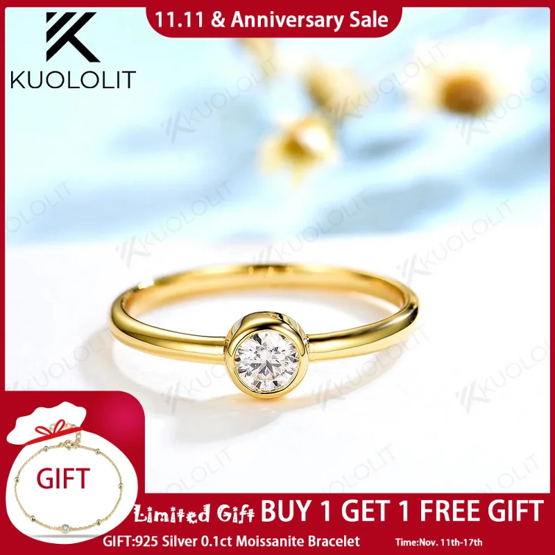 

Женское кольцо с бриллиантами kuoluit Lab, белое золото 18K 14K10K, набор колец для помолвки с сертификацией NGIC