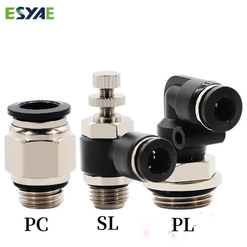 

Pneumatic Hose Fitting PC PL SL With Sealing Ring Air Tube Connector G1/8 G1/4 G3/8 G1/2 BSP Quick Release Pipe Fittings