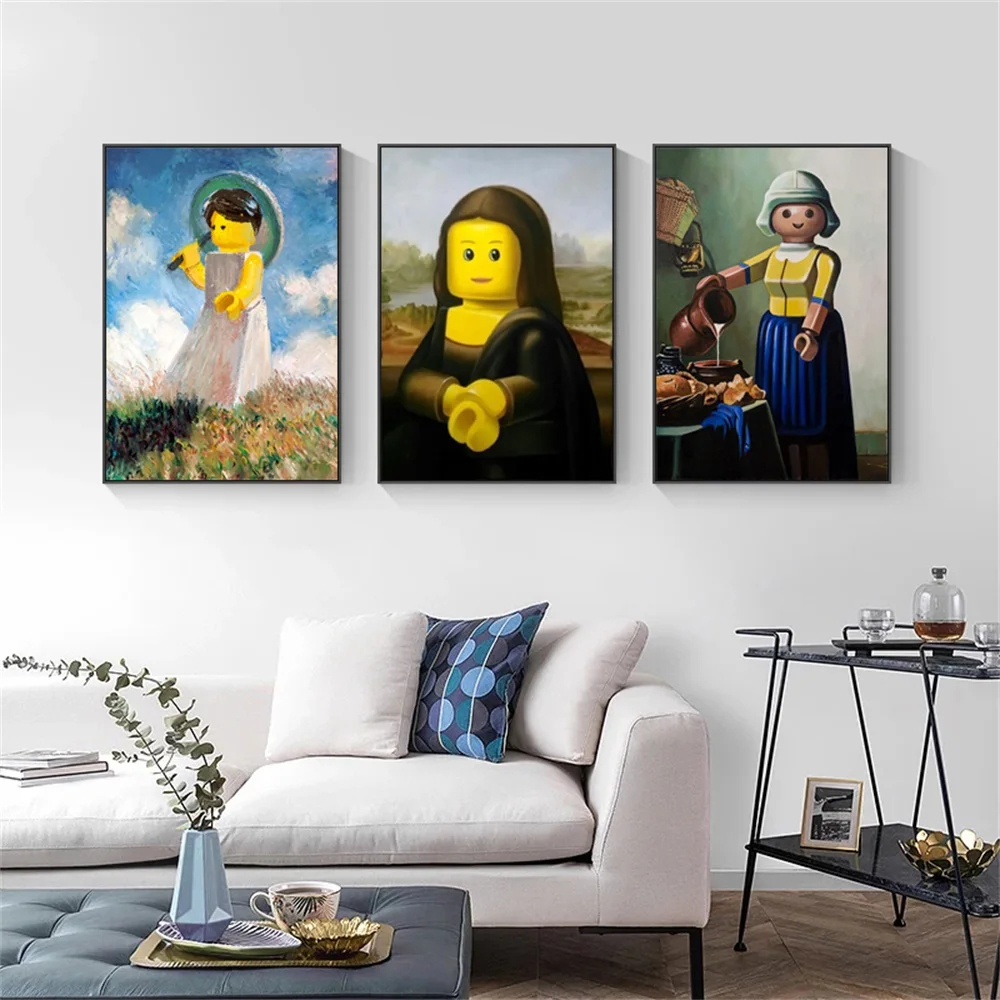 Абстрактное Веселое Мона Лиза Холст С Принтом Художественное Произведение