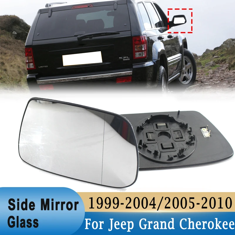 

Для Jeep Grand Cherokee 1999-2004 2005-2010 боковое зеркало заднего вида с нагревательным стеклом, Автомобильное зеркало заднего вида, прозрачная нагревательная линза