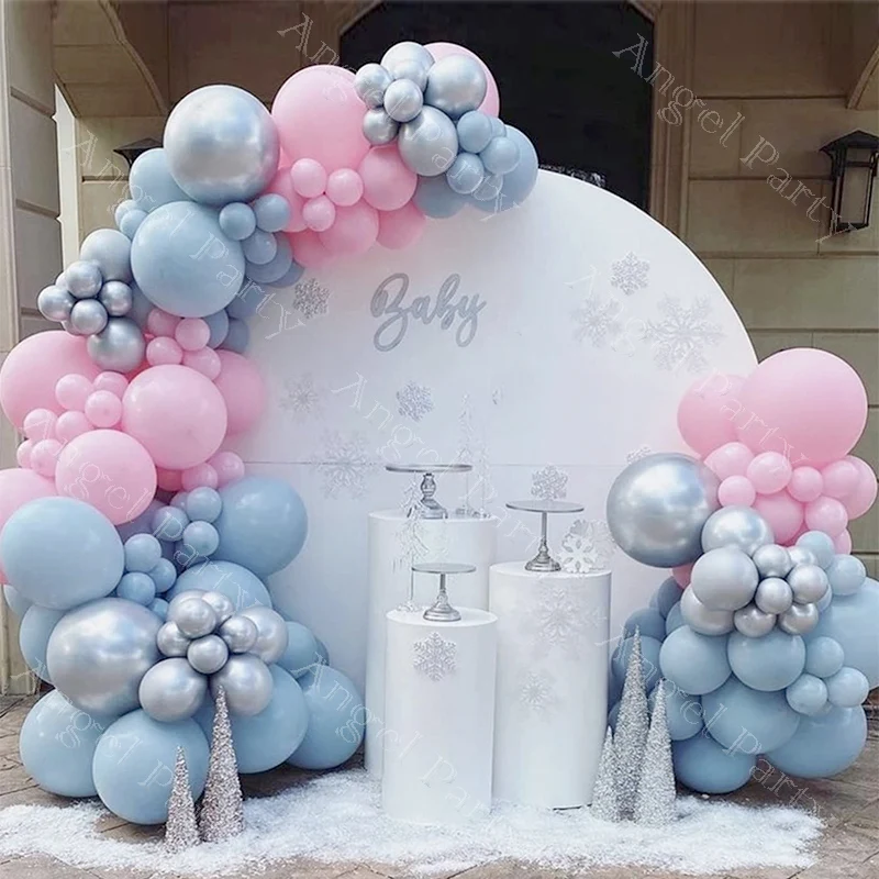 

138pcs Macaron Pink Blue Balloon Arch Kit Frozen Birthday Balloons Garland Gender Reveal Baby Shower Decorations Party Globols