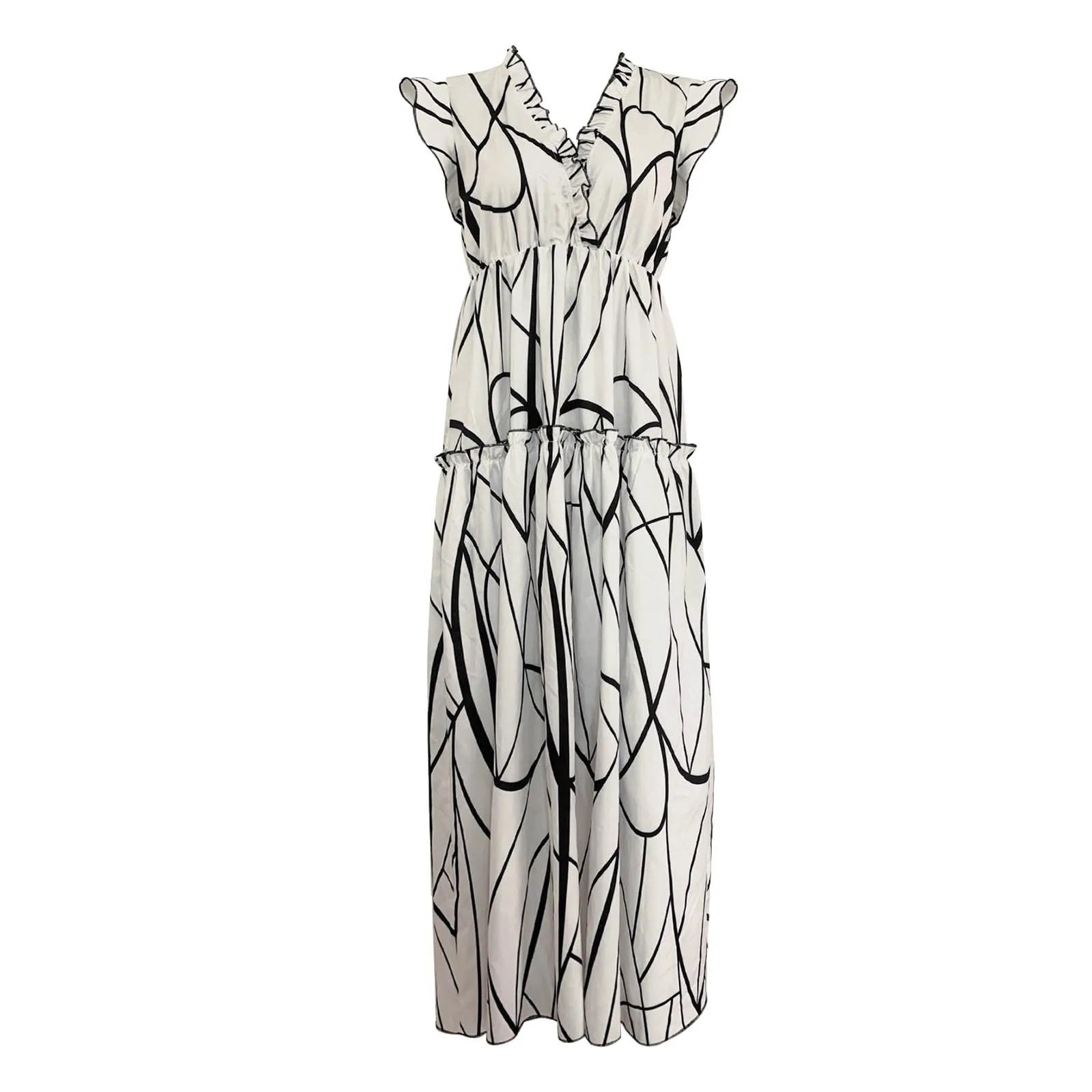 

Женское богемное платье с V-образным вырезом, Повседневное платье средней длины с запахом, V-образным вырезом и лямкой на шее, с цветочным при...