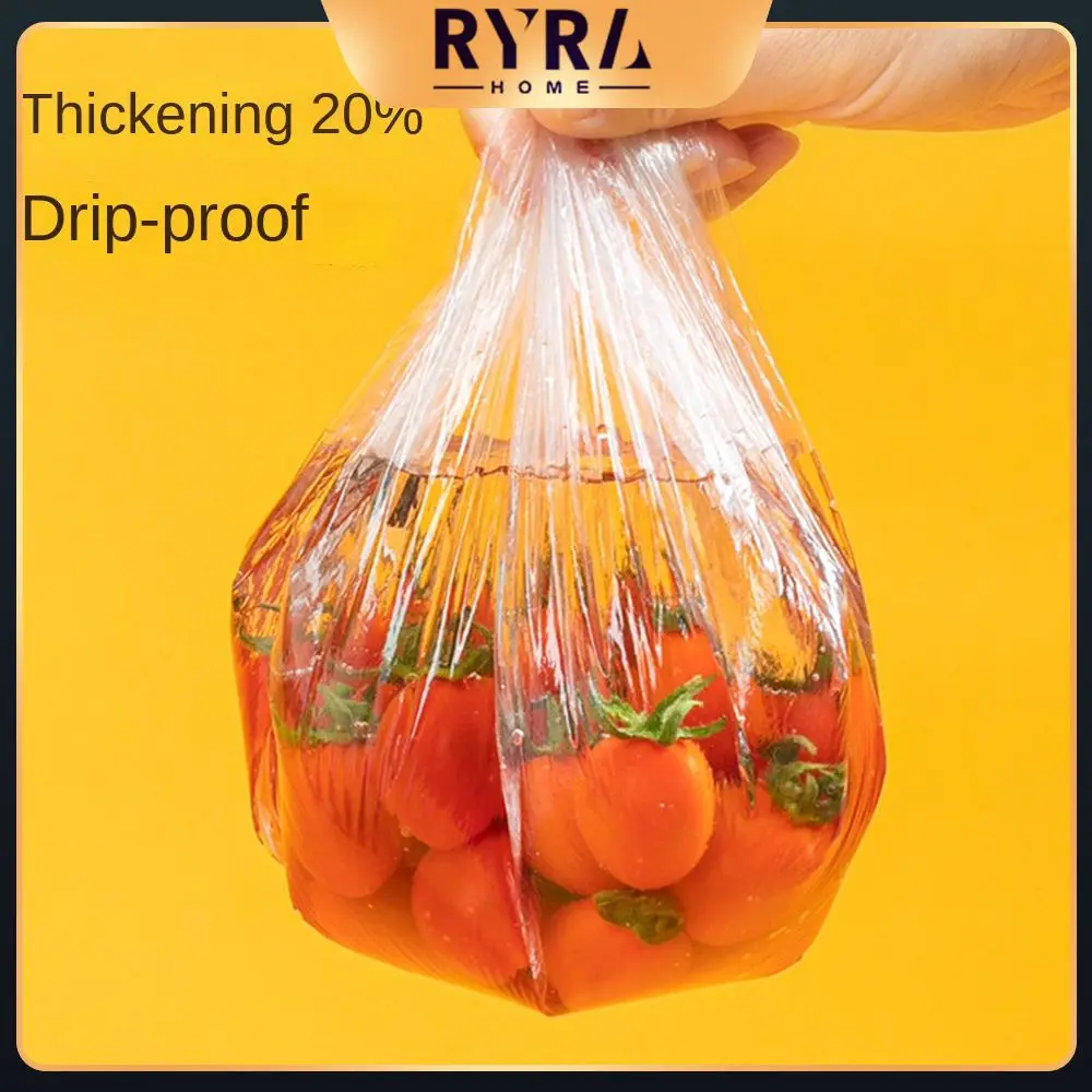 

300pcs Saran Wrap Disposable Food Cover Food Grade Fruit Vegetable Storage Bag Elastic Plastic Bag Kitchen Fresh Keeping Bag