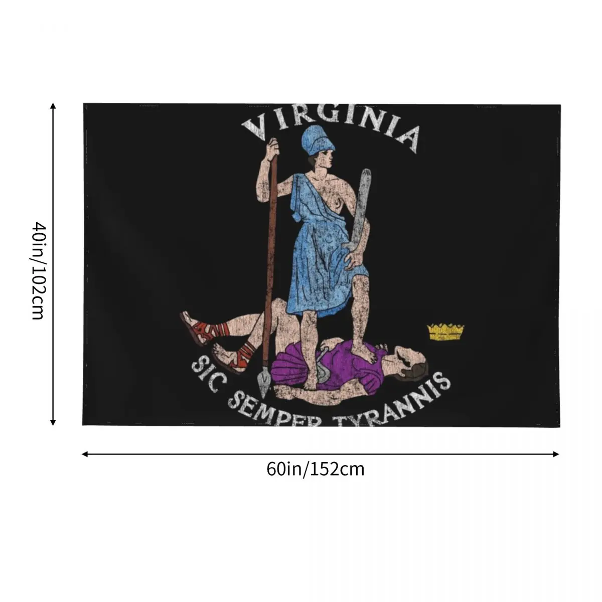 Винтажная печать Вирджинии Sic Semper Tyrannis гобелен роскошное украшение для гостиной
