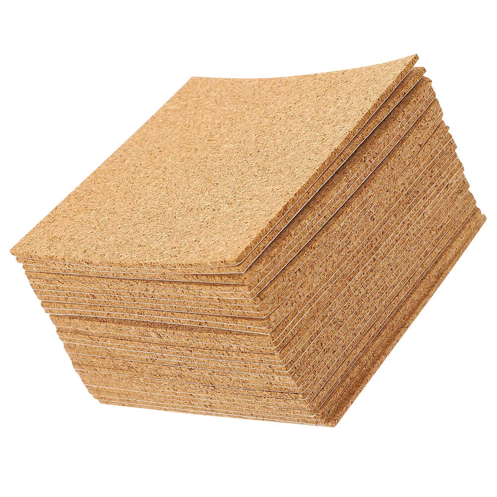 

60 pcs Self-Adhesive Cork Coasters Square Cork Backing Adhesive Sheets for DIY Craft