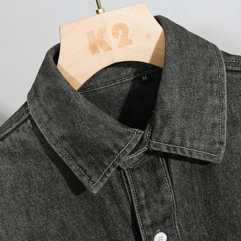 Новинка Весна 2022 Мужская джинсовая рубашка в полоску из 100% хлопка осенняя модная