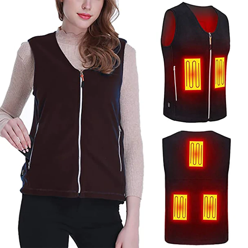 

Heated vest Winter outdoor fishing USB Thermostatic heating vest washable electric vest sports mountaineering ski heated jacket